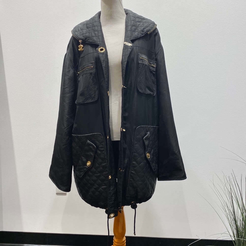 Chanel Vintage Oversized Coat Leather Quilt L